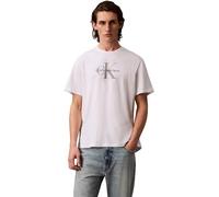 Calvin Klein Uomo T-Shirt Maniche Corte Monologo Tee in Cotone, Bianco (Brilliant White), XL