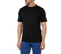 Calvin Klein Uomo T-Shirt Maniche Corte Regular Tee con Etichetta con Logo, Nero (CK Black), S