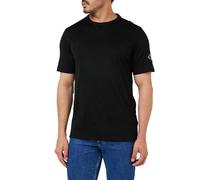 Calvin Klein Uomo T-Shirt Maniche Corte Regular Tee con Etichetta con Logo, Nero (CK Black), XXS