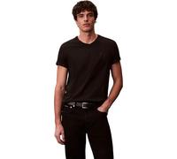 Calvin Klein Uomo T-Shirt Maniche Corte Smooth Solid Tee con Scollo a V, Nero (Black), M