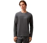Calvin Klein Uomo T-shirt Maniche Lunghe Crew Neck Scollo Rotondo, Grigio (Turbulence), XL