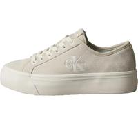 Calvin Klein Vulc Flatf Laceup Suede Hw0hw03088, Basso Top Donna, White (Marshmallow), 37 EU