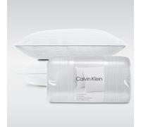 Calvin Klein Wave Print - Set di 2 cuscini da letto per dormire, 50,8 x 71,1 cm, standard/queen size, colore: bianco