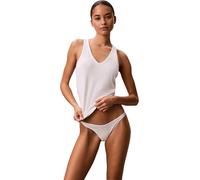 Calvin Klein Women Dipped String Thong Grey (B01 Snow Htr) XS