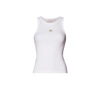 Calvin Klein Woven Label Rib Tank Top Canotta, Bright White, L Donna