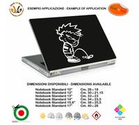 Calvin pipi adesivo notebook tablet baby pee sticker pvc black white