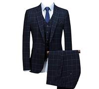 CALVINSUIT Uomo Abiti da Uomo 3 Pezzi a Quadri Smoking da Cerimonia vestibilità