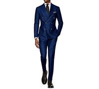 CALVINSUIT Uomo Tute da Uomo 2 Pezzi Doppio Petto Risvolto Smoking da Sposa