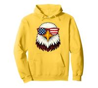 Calvo Aquila Bandiera Americana Occhiali Patriottica 4 luglio Felpa con Cappuccio