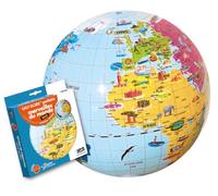 CALY Mappamondo Globe Maxi Merveilles du Monde 42 cm Colore Azzurro