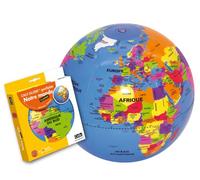 CALY - Globo gonfiabile "Il nostro mondo" 30cm - Globo educativo per una prima iniziazione all'aspetto politico del mondo con Zoom info - 010F