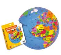 CALY - Inflatable globe "Our world" 30cm - Educational globe for a first introduction to the political aspects of the world with Zoom Infos - 010B