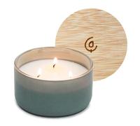 Calyan Wax Co. Candela a 3 stoppini, serie Resilience, candela profumata Evergreen + eucalipto, 30+ ore di combustione, candele di soia con 3 stoppini, cera di soia non tossica e vegana, candele