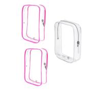 CALYGO 3 cubi di imballaggio rosa TSA Quart Size Travel Bag Clear Tsa Approvato Toiletry Bag 1 Litro Borsa da viaggio Liquido per Europa Essentials Aeroportuale Accessori per le donne Viaggiare Trucco