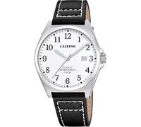 Calypso Orologio Analogico Uomo K5868/1 Al Quarzo - Resistente all'Acqua 5 ATM Movimento ad Alta Precisione - Stile Elegante e Classico - Cinturino in Pelle Nera - Basic Bracciale Uomo
