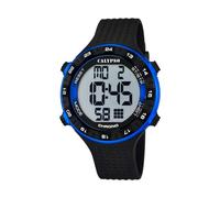 Calypso Orologio Digitale Sport Uomo Gomma Nera - 10 ATM, Data, Cronografo, Doppio Fuso, Luce, Allarme, 12/24 h - K5663/2 Flash Time