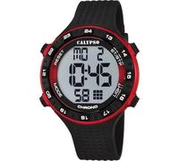Calypso Orologio Digitale Sport Uomo Gomma Nera - 10 ATM, Data, Cronografo, Doppio Fuso, Luce, Allarme, 12/24 h - K5663/4 Flash Time