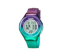 Calypso Orologio Digitale Unisex - Gomma Viola - Vetro ad Alta Resistenza - Data e Calendario Cronografo Doppio Fuso Orario Luce Allarme 12/24 ore - Color Splash - K5841/2