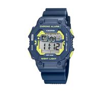 Calypso Orologio Digitale Uomo Gomma Blu - 10 ATM, Data, Cronografo, Doppio Fuso, Luce, Allarme, 12/24 h - K5840/4 Flash Time