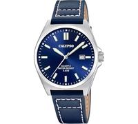 Calypso Orologio Uomo Analogico in Pelle Blu | Movimento al Quarzo, Calendario, Vetro Minerale ad Alta Resistenza, Impermeabile 5 ATM Elegante K5868/3 Basic