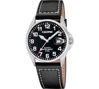 Calypso Orologio Uomo Analogico Cinturino Pelle Nera - Quarzo - Data - Vetro Minerale Resistente - Impermeabile 5 ATM Elegante K5870/4 Basic