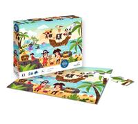 Calypto 3907604 - Puzzle da 36 Pezzi, Motivo: Pirati, con Inserti Morbidi e Superficie vellutata, per Bambini dai 4 Anni in su, Motivo: Nave Pirata
