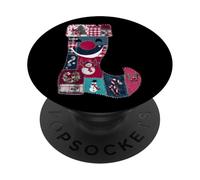 Calza allegra patchwork gioiosa per le vacanze PopSockets PopGrip Adesivo