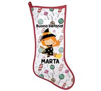 Calza Befana - PERSONALIZZA NOME - Buona Befana - Epifania - Calze - Feste Natalizie - Bambina - Bambino - bimba - bimbo - Idea Regalo