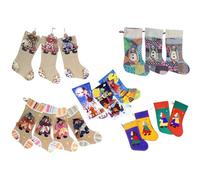 Calza Befana singola assortita in tessuto 30-40 cm