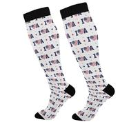 Calza Calcio I Love Usa Heart Pattern Calza Uomo Lunga Unisex 50Cm