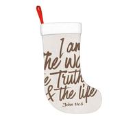 Calza della Befana 17,7 pollici Giovanni 14 6 Io sono la Via, la Verità e la Vita Calza della Befana da Camino Decorazioni Natalizie da Appendere al Camino per la Famiglia Decorazioni per Feste di