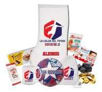 Calza della befana del tifoso Rossoblu Bologna calcio personalizzabile con nome + tazza ceramica + pallone + sacca in nylon + dolciumi vari idea regalo per befana epifania