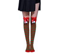 Calza di Natale Calze Alte Ginocchio Inverno Più Caldo Gamba Lunga Calza Spessa Stivale Lungo Calze Ragazza Ginocchio Per Le Donne Ragazza, H, Taglia unica