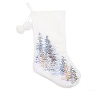 Calza di Natale con Babbo Natale, da appendere all'albero o al camino, grande calza in tessuto per sorprese natalizie (F-W135)