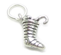 Calza di Natale con dolci charm piccolo argento sterling .925 x1 Xmas