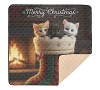 Calza di Natale con gattini in morbida schiuma tappetino da gioco per bambini non tossico, tappetino da gioco per bambini, 127 x 127 cm