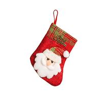 Calza di Natale da appendere con Babbo Natale, pupazzo di neve, renna, sacchetto per caramelle