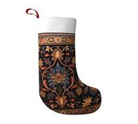 Calza di Natale in peluche antica arte orientalista, morbida e pelosa con anello per appendere l'albero di Natale, camino, feste e decorazioni per la casa