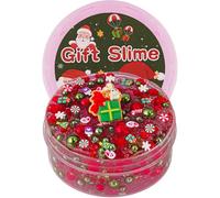 Calza di Natale per bambini, verde e rosso, con perline di melma, buona elasticità e non appiccicosa, giocattoli sensoriali per ragazze e ragazzi