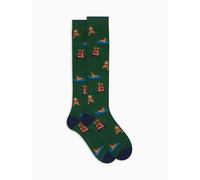 CALZA GALLO calzini lunghe uomo caldo cotone FANTASIA CANI AP516285 BASILICO