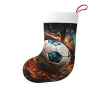 Calza natalizia da 45,7 cm, calze decorative per feste di Natale, accessori decorativi per feste di Natale, regalo da favola, città delle fiabe, calcio petardi