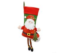 Calza natalizia da appendere con Babbo Natale, grande capacità per sorprese e oggetti festivi (uomo anziano)