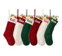 Calza natalizia personalizzata, con nome personalizzato, 45,7 cm, grande famiglia, lavorata a maglia, per bambini, vacanze e famiglia, per camino, decorazione per feste