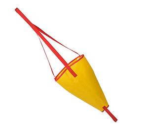 Calza per deriva in PVC con ancora marina, freno marino per canoe e kayak, resistente agli strappi con una brillante boa a sfera, stabilizzatore da pesca compatto per il controllo (Gialla)