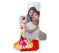 Calza Personalizzata della befana 70cm con Foto E Nomi Natale ed Epifania retro cuori caramelle idea regalo bambini decorazioni natalizie Buone Feste festività Decorazioni casa cioccolata dolci