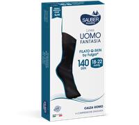 Calza Uomo Fantasia 140 Micro Pois Verde/Bianco su Nero Tg.S-M Sauber