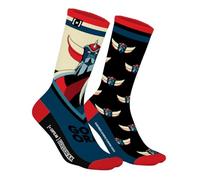 Calza Uomo Goldorak Cotone, 1 Paio di Calzini Fantasia Uomo, Edizione Limitata e Originale, Nero/Giallo/Rosso/Beige, 43-46