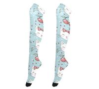 Calza Uomo Lunga Cute Cats Cherries Calza da Lavoro Sollevamento Pesi 50Cm