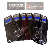 CALZA UOMO LUNGA LANA CIOCCA SANITARIA 6 PAIA COLORI FRANCESE DAL 40 A 45 - 559