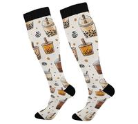Calza Uomo Lunga Pearl Milk Tea calzini al ginocchio Unisex 50Cm